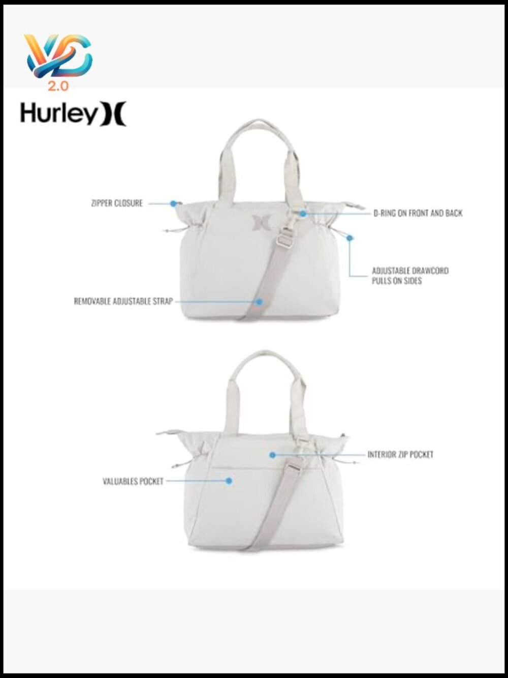 Tote Bag with Crossbody Strap Nylon Water-Resistant Organization Pockets Tote - Picture 5 of 7